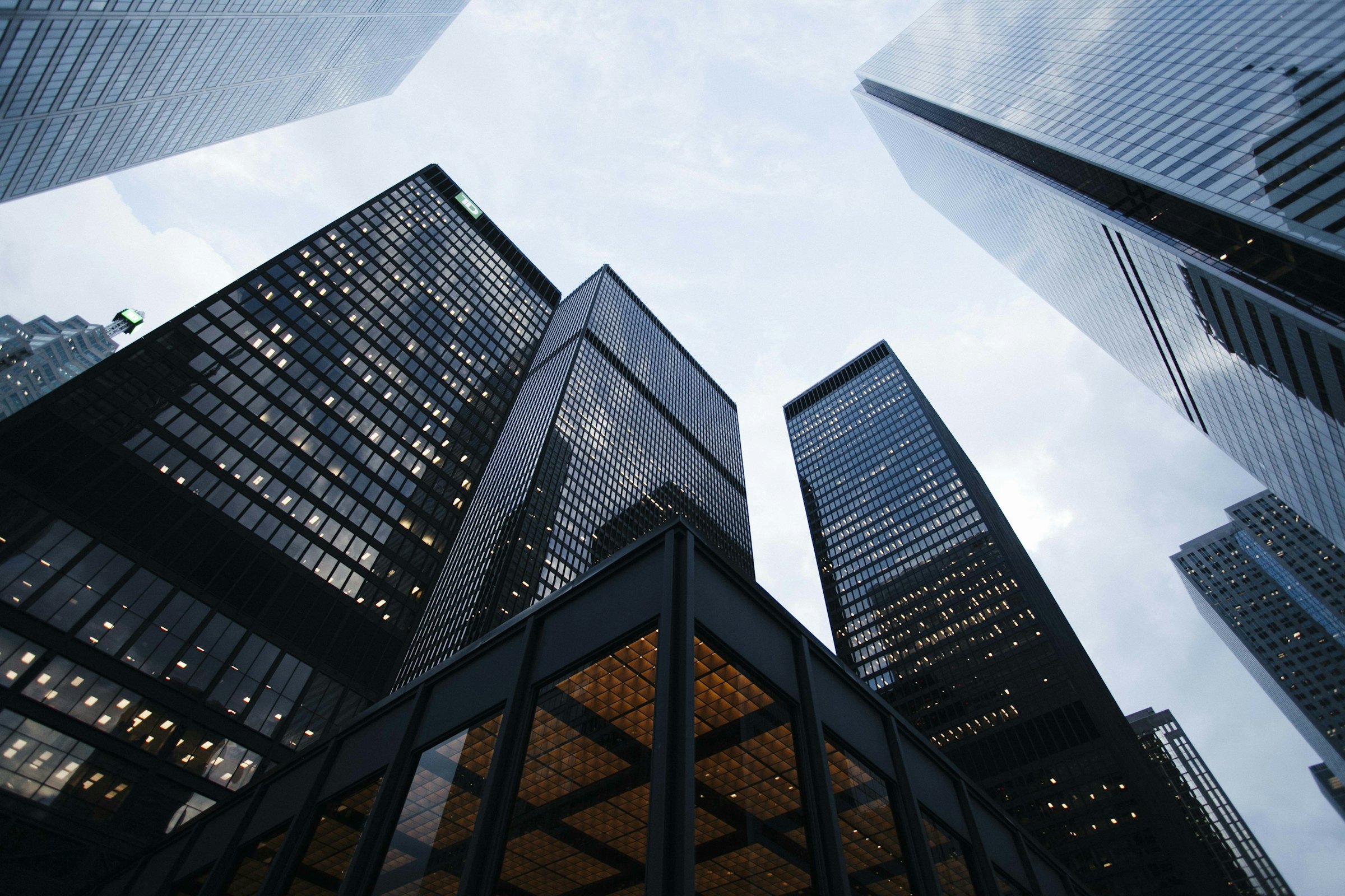Global financial district skyline representing M&A activity